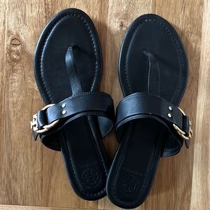 Tory Burch black leather mardsen sandal